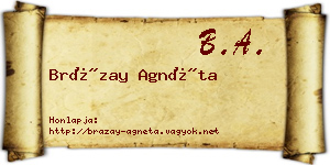 Brázay Agnéta névjegykártya